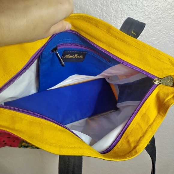 Laurel Burch Sun N Sand Fantastic Feline Totem Tote Bag Purse Handbag Cats Color - Picture 7 of 9